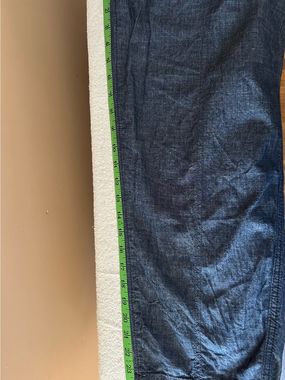 croft & barrow Navy Blue Wide-Leg Drawstring Linen-Blend Pants - Picture 7 of 8